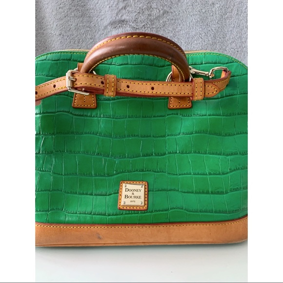Dooney & Bourke Croco Embossed Leather Zip Satchel - Picture 4 of 16